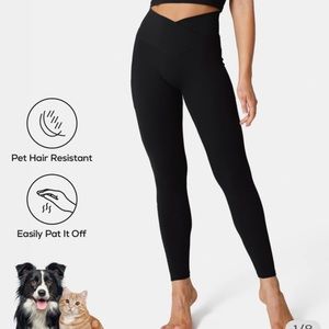 Halara Patitoff Pet Hair Resist High Waisted Crossover Plain Leggings NWT